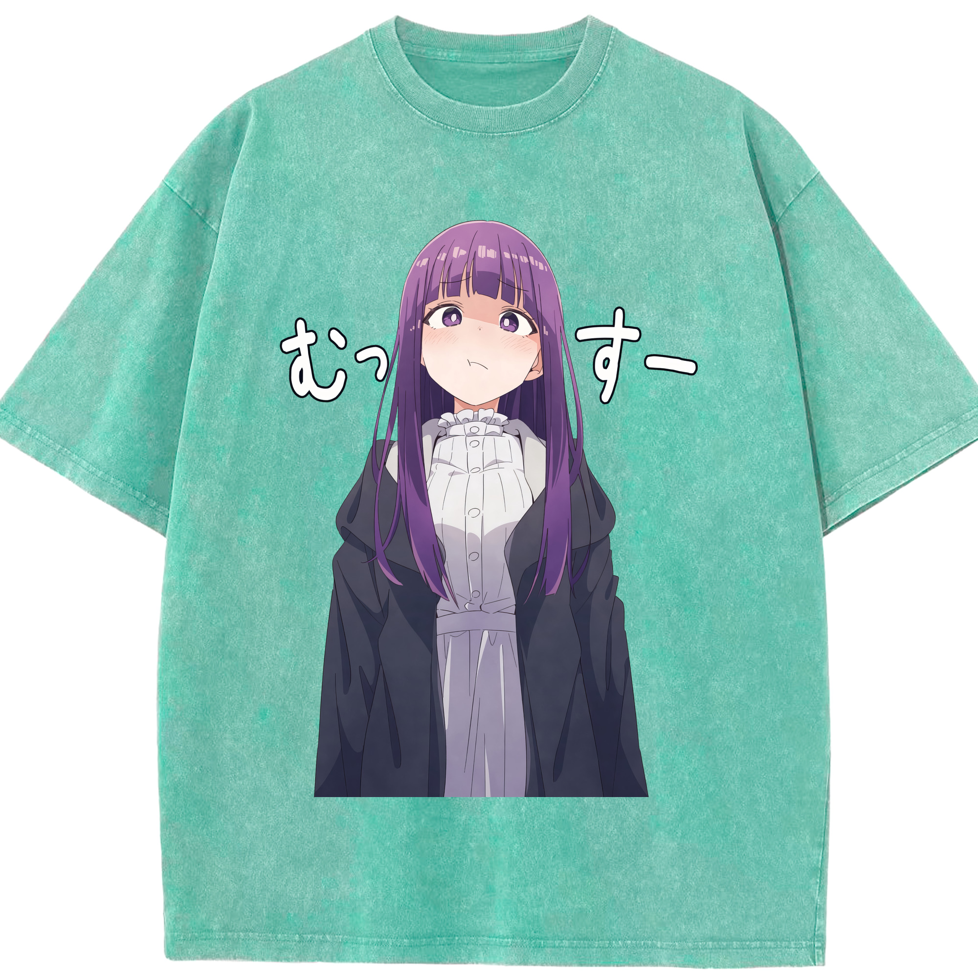 （画像用） 葬送のフリーレン Frieren 綿100% ヴィンテージ風 半袖Tシャツ（フロントプリント）